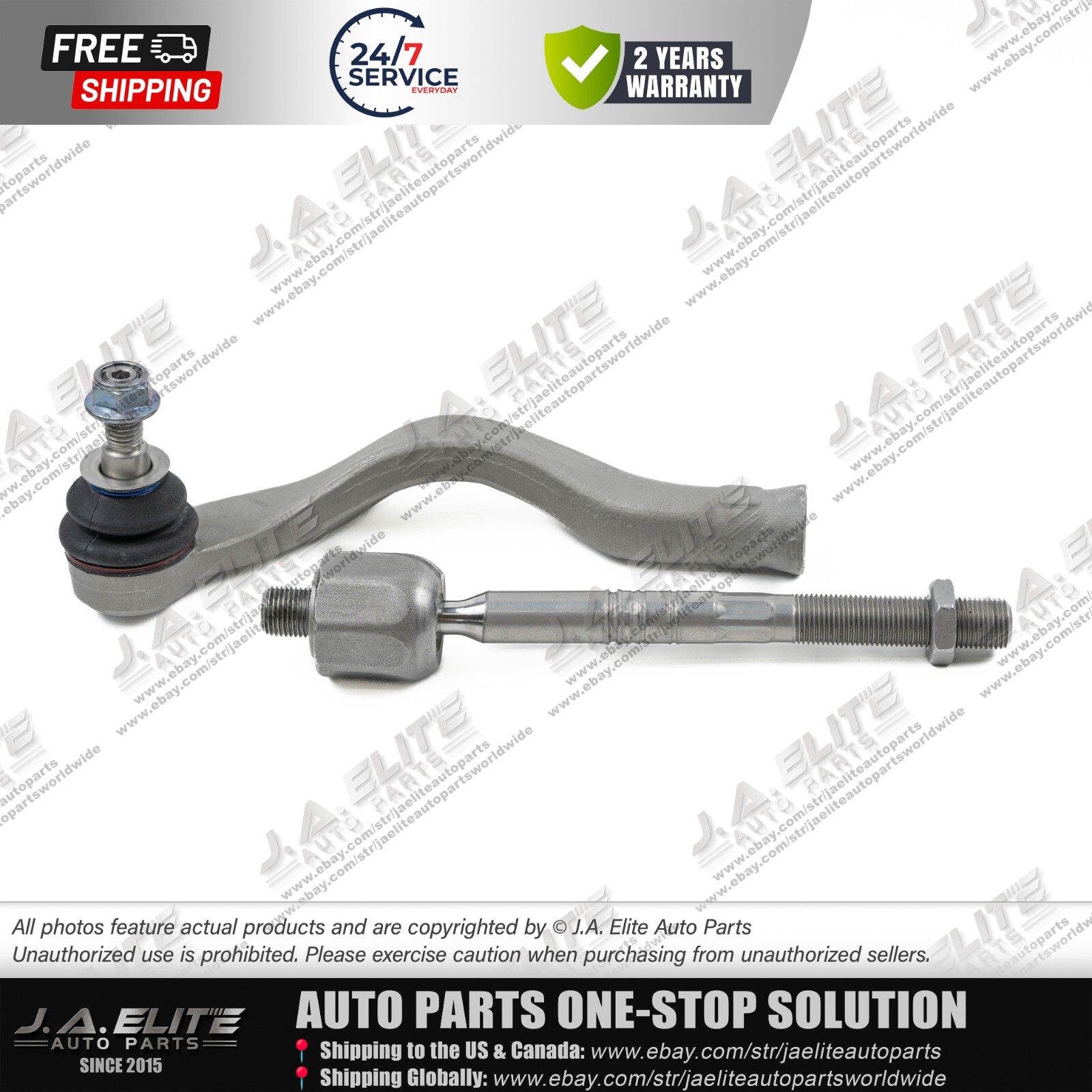 2pcs Left Inner & Outer Tie Rod Ball Joint fit Maserati Levante (2019+)