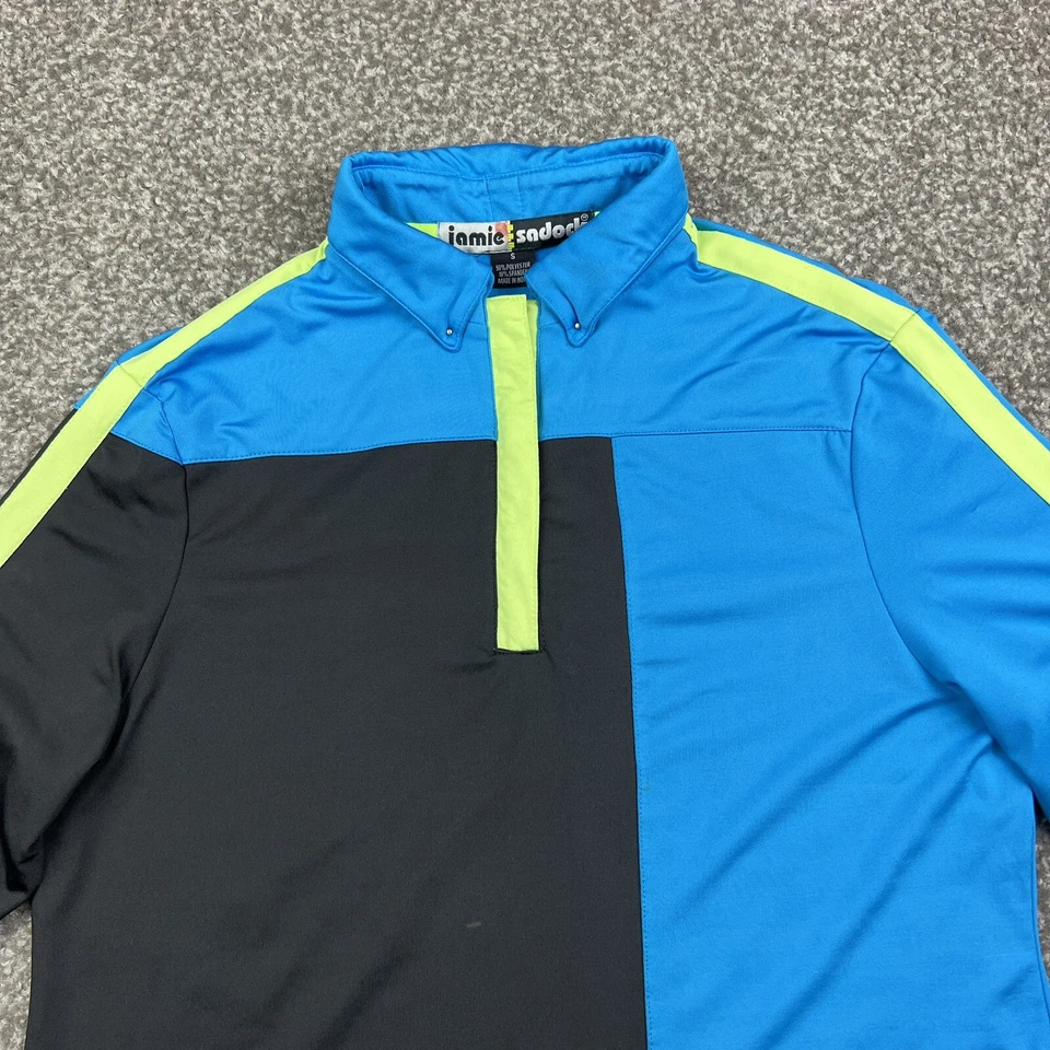 Camisa Jamie Sadock Mujer Pequeña Azul Verde Negro Bloque de Color Top Elastizada Golf Foto 3 de 4