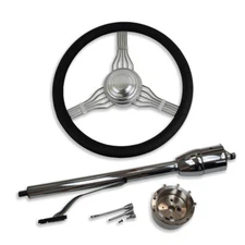 Manual 32" Steering Column & Adapter & 15" Wheel &Built-in Adapter w/Horn Button