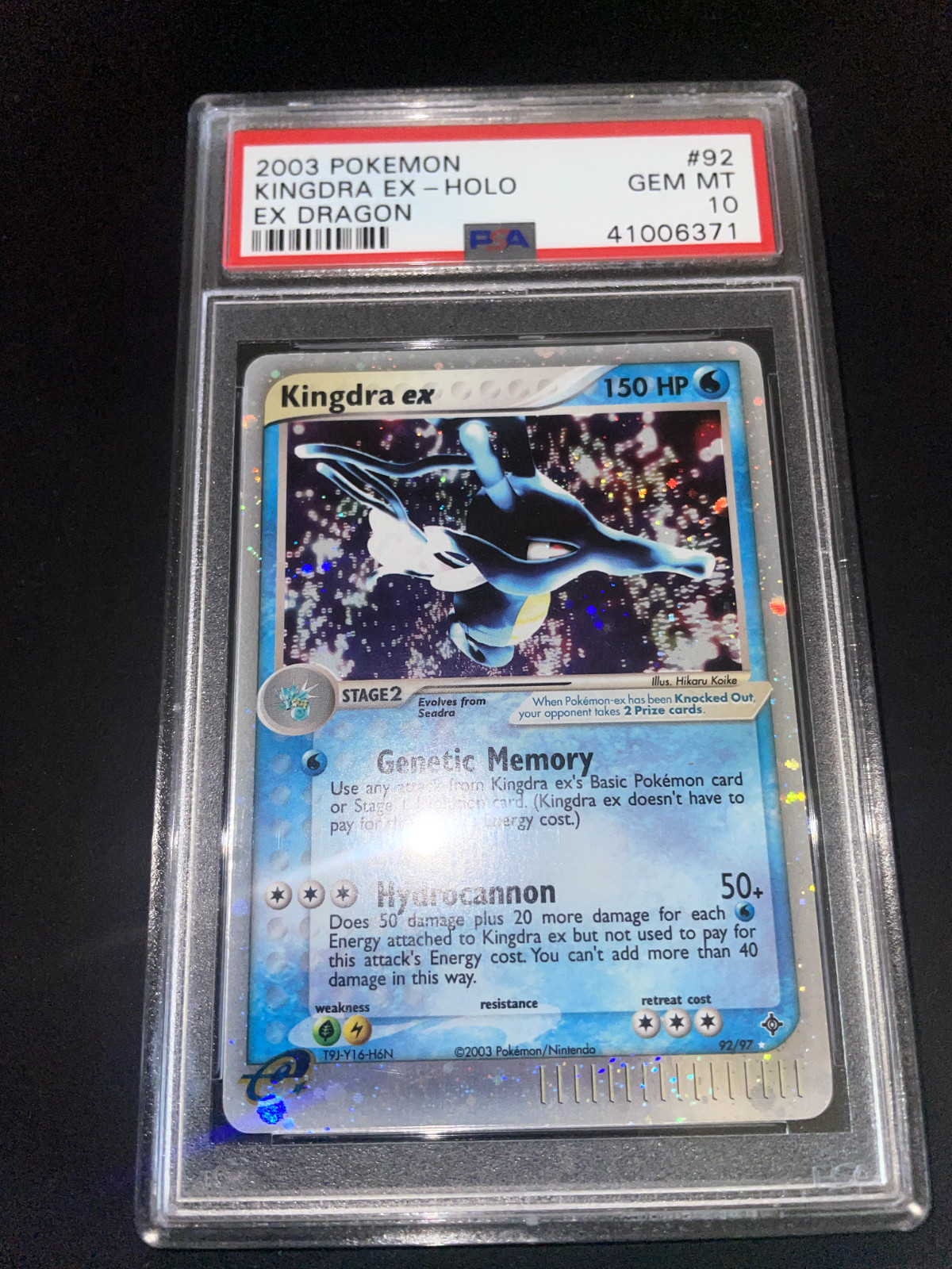 PSA 10 Kingdra EX Holo Rare #92/97 Gem Mint Pokémon EX Dragon Card