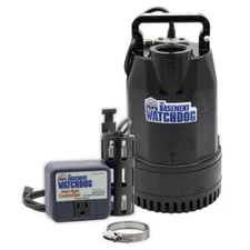 1/3 HP Cast Iron Submersible Sump Pump with Top Discharge and Caged Dual Float