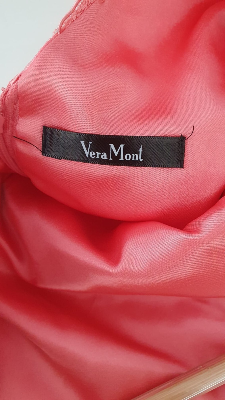 Beautiful VeraMont Coral Evening Wedding Dress, Red, Zip Back, Polyester | Lady's Gown image 2
