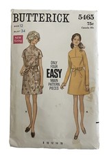 Vtg 60s Butterick A Line Dress Sewing Pattern 5465 Womens Size 12 Bust 34 Uncut
