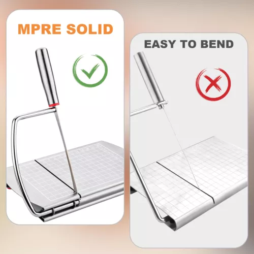 Cheese Slicer Cutter Stainless Steel Block Cheese Slicer with Size Scale New - Picture 8 of 13