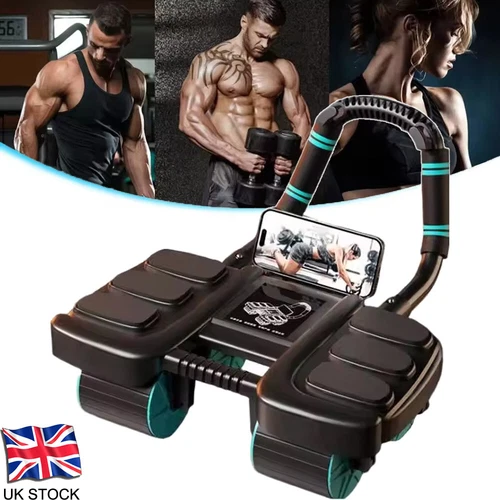 Ab Wheel Exercise Roller with knee mat Abdominal Core Strength Gym Fitness - Picture 1 of 12