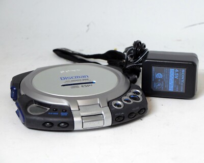 Sony Discman D-EG5 Portable CD Player AC-E455A Adaptor Grey Sony Discman D-EG5 Portable CD Player AC-E455A Adaptor Grey