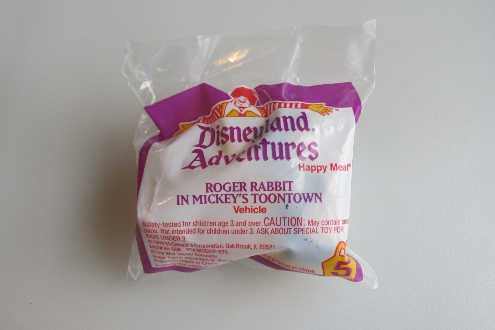 1994 McDonald's Disneyland Adventures Roger Rabbit Happy Meal Toy New In Package