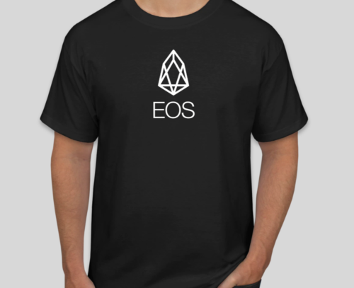 EOS Coin Cryptocurrency T-Shirt Black - Crypto HODL - Picture 1 of 3