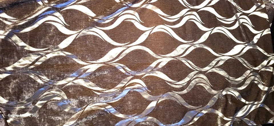 INNA ITALIAN Decoración TERCIOPELO BEIGE BRILLANTE 2 LADOS Restos W 15 X 2yd.13" Foto 3 de 4