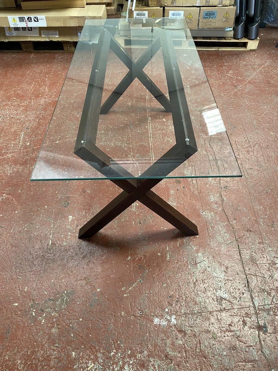 Habitat glass top dining cheap table