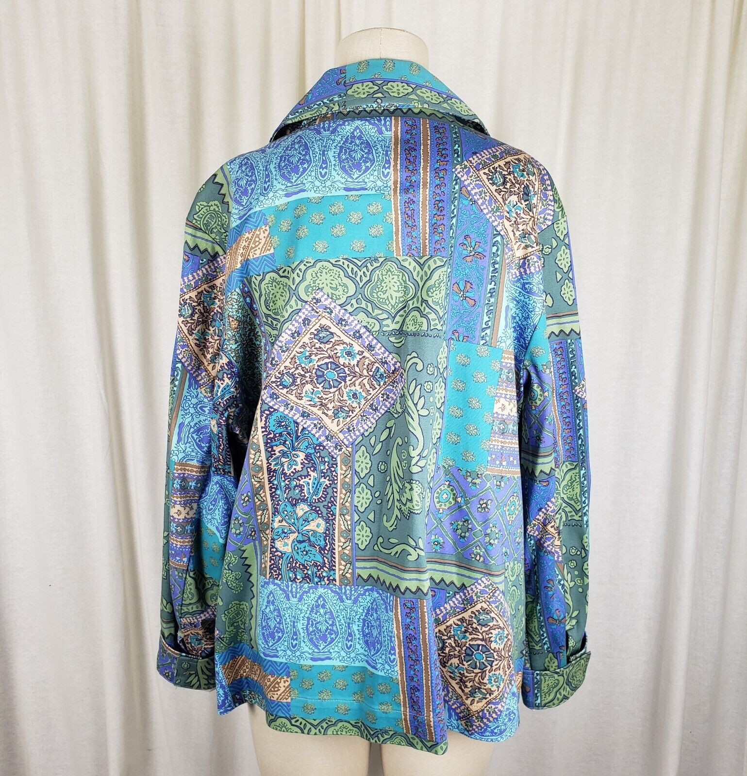 Appleseeds Abstract Patchwork Paisley Blazer Jack… - image 4