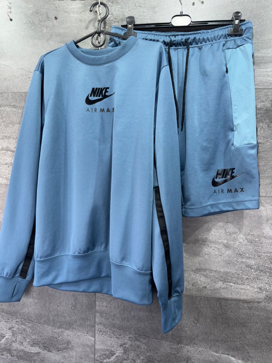 Nike Sportswear Air Max Crew Neck Suit Sweatshirt Shorts Mens Size