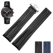 Uhrenarmband Leder TAG Heuer Carrera Porsche Serie Monaco F1 Schwarz Blau 22mm