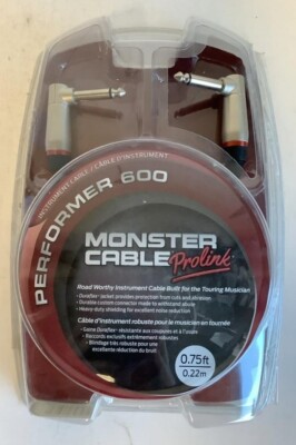 NEW Monster 600479-00 P600-I-0.75 Performer 600 Prolink Instrument Cable 0.75ft