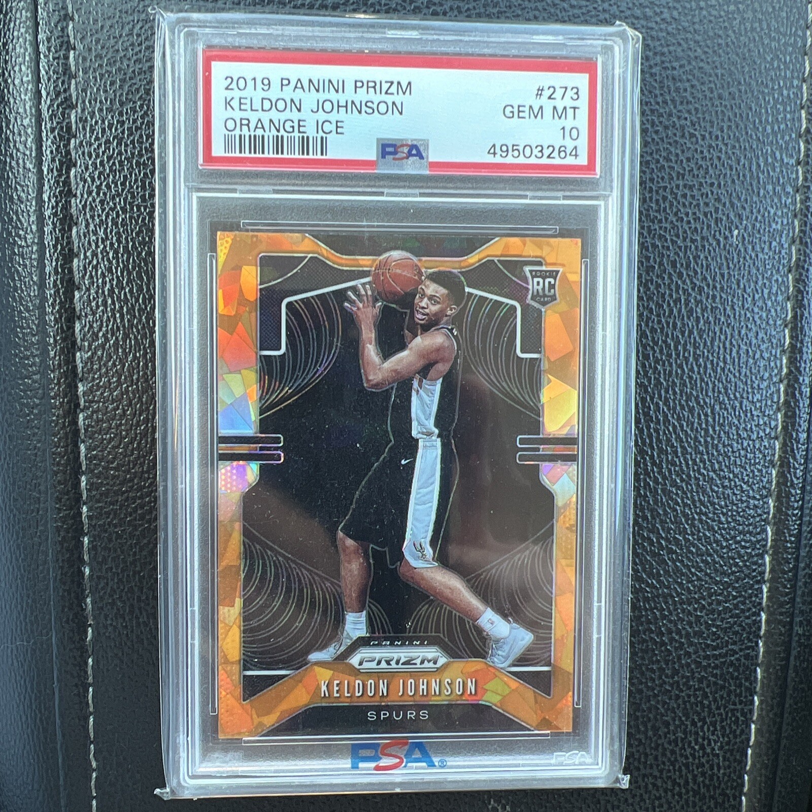 2019-20 Panini Prizm - Rookie Orange Ice Prizm #273 Keldon Johnson (RC) PSA 10