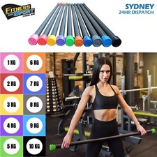 1kg-10KG Aerobic Fitness Bar Yoga Strength Training Gym Workout Weighted Bar
