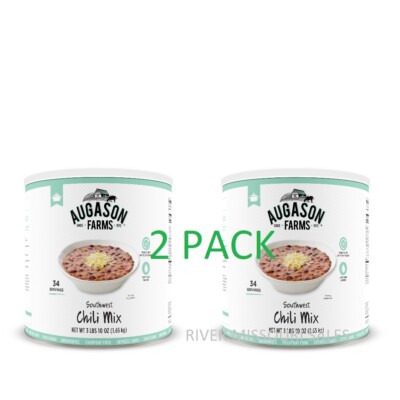 2 PACK Augason Farms Southwest Chili Mix Net wt. 3 lbs 10 oz. 10 Year Shelf Life