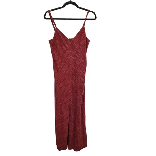 Old Navy Size 8 Vintage Y2K Linen Blend Red Maxi Dress - 第 1/9 張圖片