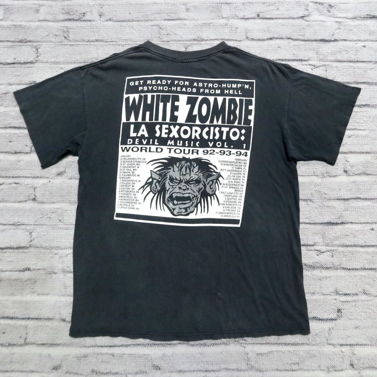 Vintage White Zombie Big Face La Sexorcisto Shirt World Tour Band