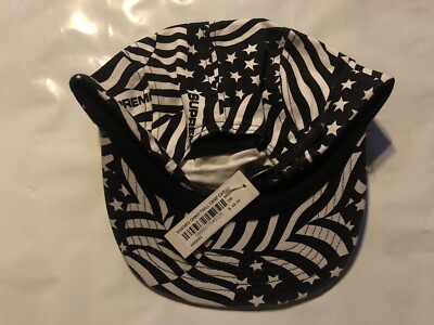 Supreme Washed Chino Twill Camp Cap Black Flags SS20 NEW SHIPS NOW