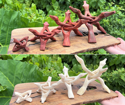Carved Wooden Display Stand: Pick 2'', 4'', 6'' or 8'' Shell, Sphere & Crystal Stand