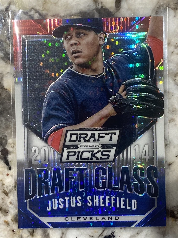 2014 Prizm Perennial Draft Picks Red White & Blue Pulsar Prizms Justus Sheffield - Image 2 of 3