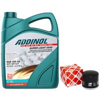 MotoröL Set 5W-40 Addinol 5 Liter + ÖLfilter 38927 FüR Renault Clio II Thalia I