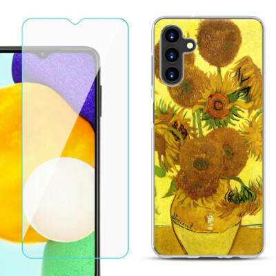 Case for Samsung Galaxy A13 5G, w/ Tempered Glass - Sunflower