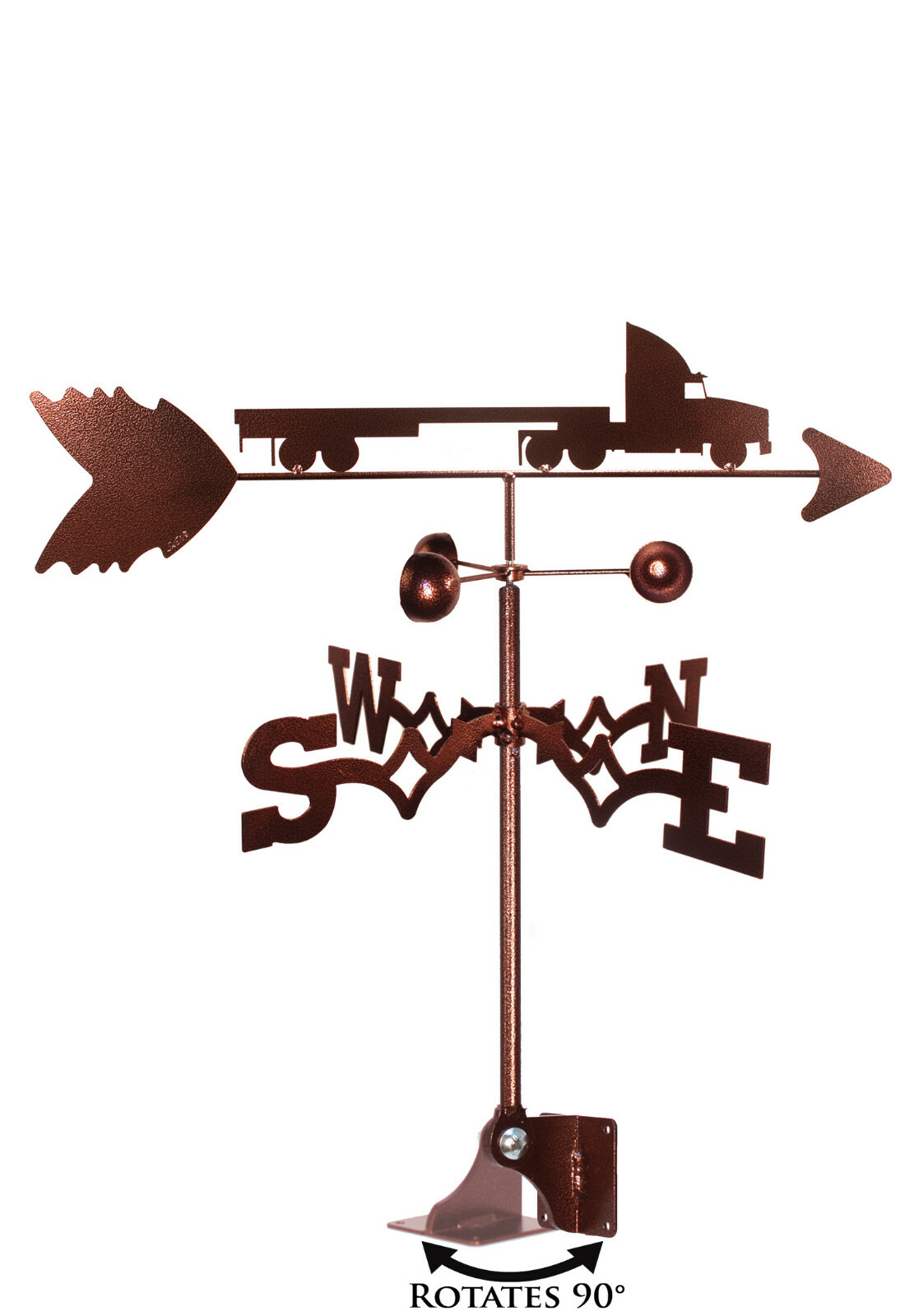 SWEN Products SEMI TRUCK with FLATBED TRAILER Steel Weathervane eBay