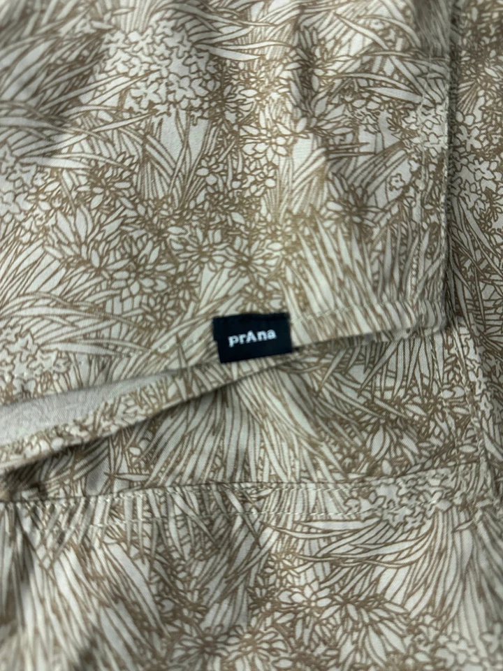 PRANA Camisa Manga Corta Algodón Estampado Marrón Hombre XL Foto 3 de 4