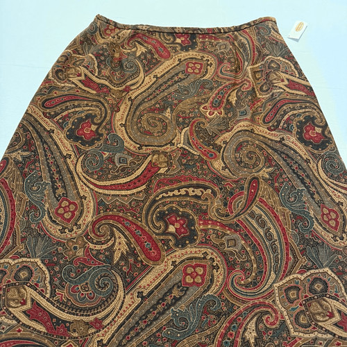 Talbots 100% Wool Paisley A-Line Skirt | Fully Lined | Vintage Classic | 16 NWT