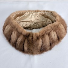 Vintage Blonde Mink Fur Collar Genuine Fur Detachable Wrap Accessory Mob Wife