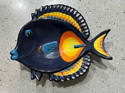 Ben Diller Maui Ceramic Tropical Fish Bowl 8 Signed