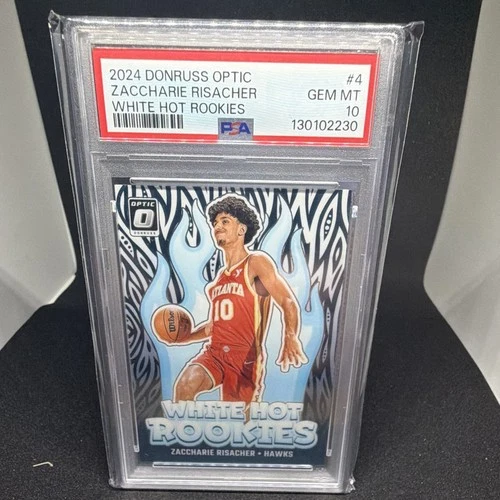 Panini 2024-25 Donruss Optic White Hot Rookies Zaccharie Risacher #4 RC PSA 10