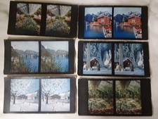 4 stereo colour photographs Cromoplast-Verlag series II Lake Garda, winter pictures, Pa
