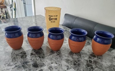 Cuervo Tradicional Tequila Terracotta Cantarito Paloma Ceramic Cup Set Of 5