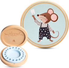 Baby Tooth Keepsake Box   Wooden Beechwood Tooth Fairy Holder  Memory Capsule