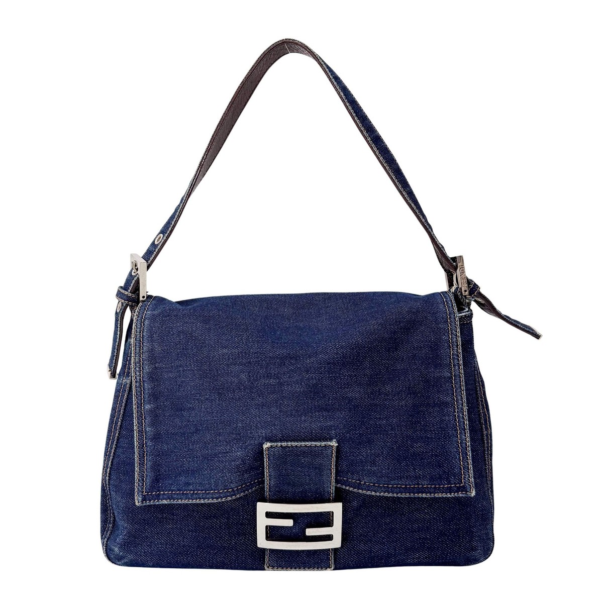 FENDI Mamma Baguette Denim Shoulder Bag | eBay