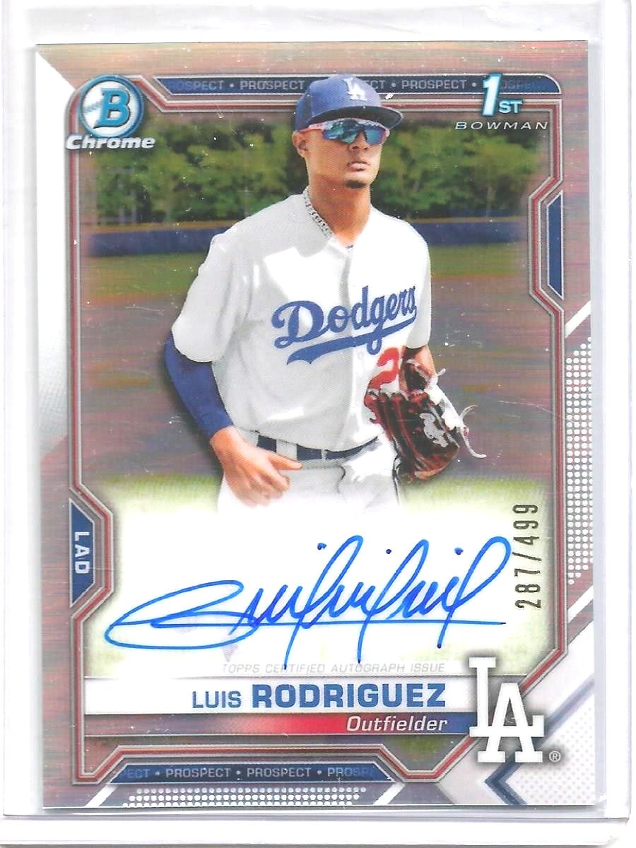 Luis Rodriguez 2021 Bowman Chrome Refractor Autograph Rookie #287/499