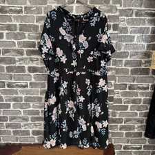 NWT Torrid Multi-Color Floral Print Chiffon Skater Dress black pink blue SIZE 16