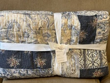 Pottery Barn Delaney Handcrafted Patchwork Cotton Quilt King /Cal K NEW  $349