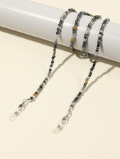 Black Bohemian Beaded Eyeglass Chain Lanyard For Women