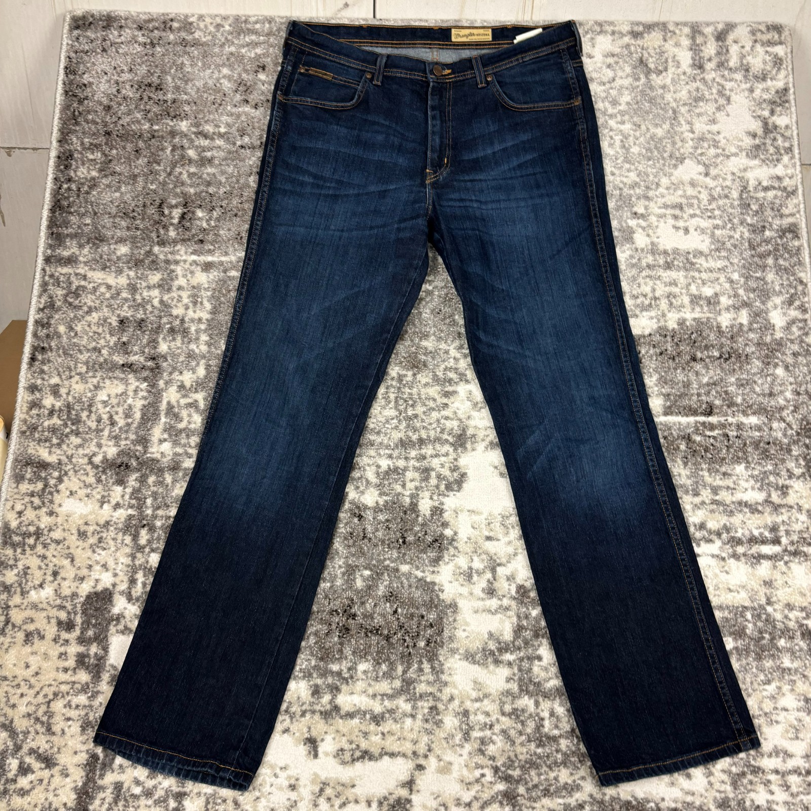 Wrangler Arizona Stretch Mens Jeans Trousers W38 L34 Regular Straight Washed Blue image 6