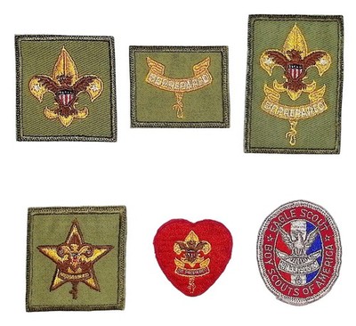 1950s-60s Eagle Scout Complete Rank Set Tenderfoot - Eagle Boy Scout (DG469)