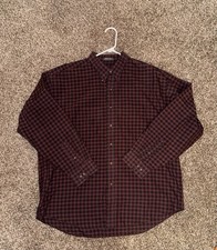 Button Up Men  s XL Shirt By Van Heusen Shirt Multicolored Plaid Long Sleeve