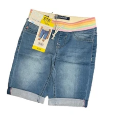 Vigoss Girls Shorts Jeans Blue Bermuda Cuff Size Small NWT