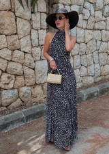 Zara Polyester Polka Dot Sleeveless Dresses for Women for sale