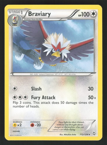 English NM Braviary 112/124 DRX Pokemon Dragons Exalted