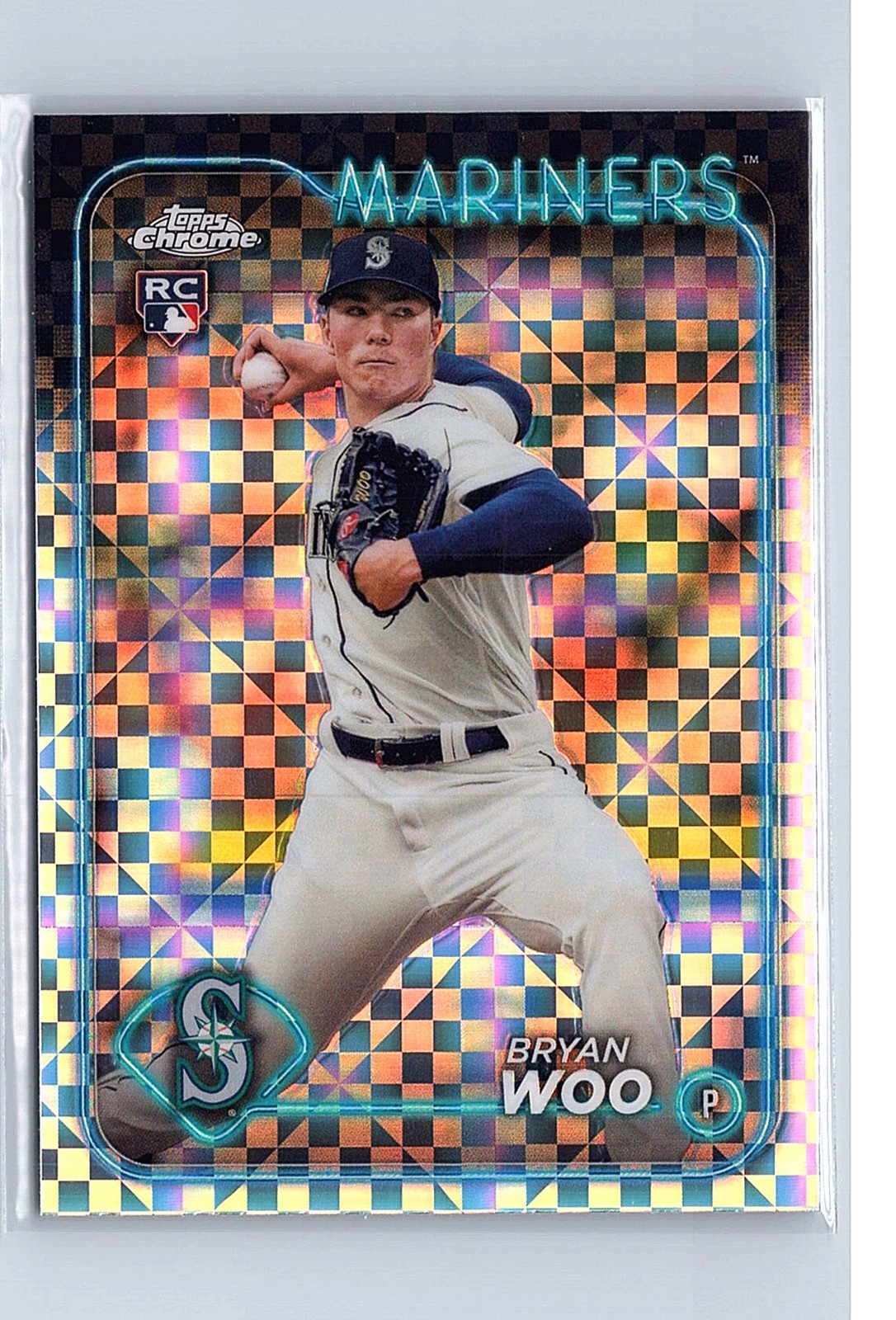Bryan Woo 2024 Topps Chrome #172 X-Fractors Seattle Mariners