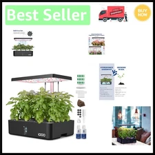 Hydroponics Growing System Kit - 12 Pods with LED Grow Light & Built-in Fan